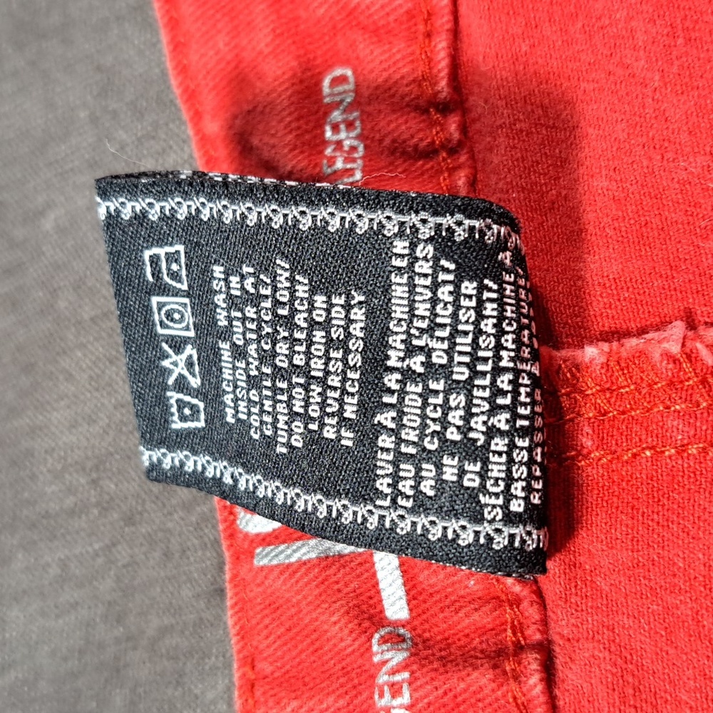 Love & Legend Red Stretch Denim Jean Capris / Shorts VG- 20 - Picture 9 of 13